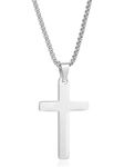 Vnox Gift Unisex's Men Silver Stainless Steel Cross Pendant Necklace Chain Golds