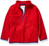 Amazon Essentials Boys' Polar Fleece Quarter-Zip Pullover Jacket, Red, 8 Years