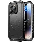 SPORTLINK Design for iPhone 14 Pro Waterproof Case - Shockproof Dustproof Phone Case with Screen Protector for iPhone 14 Pro, Full Body Protective Case for iPhone 14 Pro Cover 6.1'' Black