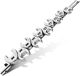 WORKPRO 3/8" Drive Flare Nut Wrench Set, 10-piece Crowfoot Flare Nut Tool Kit, SAE 3/8-1in, Steel Wrench With Storage Rail for Nut Removal