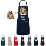 Personalised Apron,Tabards For Women With Pockets Printed Logo Any Photo Text Aprons For Women Men Personalised Gifts (blue)