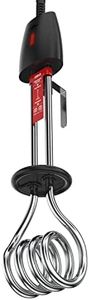 GM Immersion Rod Water Heater with Bucket Guard 1000W 6 AMP Plug Superior Copper Element Heat Resistant Handle Nickel Plated Prevents Corrosion Double ISI Certified 1.6M Cord 2 Years Warranty