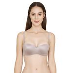 Zivame Women's Rayon Padded Wired Demi Bra (ZI1774-Purple Dove_Grey_34c_Grey_34C)