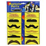 IRYNA Fake Moustache 12 Pack Black False Moustache Moustache Fancy Dress Stick On Moustache Pack Adults Novelty Joke False Moustache for Adults Kids Masquerade Party Favor Costume and Performance