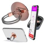 Aduro Phone Ring Holder [3-in-1] - Phone Ring, Phone Stand, Phone Car Vent Mount, Finger Grip Phone Holder for All iPhone, Samsung Galaxy (Rose Gold)