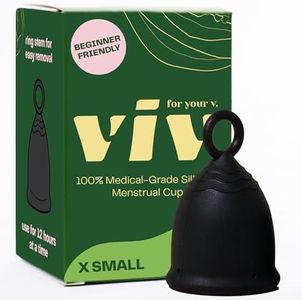 Viv for Your V Extra Small Menstrual Cup for Beginners, Teens & Petite Build | Ring Stem for Easy Removal | Soft Period Alternative for Sports and Active Lifestyle | Medical-Grade Silicone Period Cup