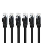 Yauhody CAT 6 Ethernet Cable 1m Ethernet Cable Black 6Pack 1m Network Cable High Speed CAT6 Ethernet Patch Cable 1m Lan Cable CAT6 Gigabit Internet LAN Patch Cable for TV Gaming Router(1m 6Pack Black)