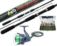 Pike Bass Fishing Kit With 7' Spinning Rod, Hp60 Reel, Line, Tackle Box & Lures