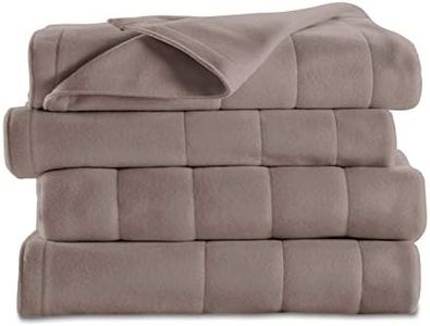 Sunbeam Quilted Fleece Heated Blanket, King, Mushroom, BSF9GKS-R772-13A00