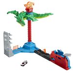 Hot Wheels Air Attack Dragon Motorized Playset with Flying Nemesis, Different Sound FX Combinations, One 1:64 Scale Hot Wheels Vehicle, Gift Idea for Kids 3 Years Old & Up