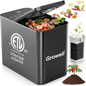 Growell Electric Composter for Kitchen, ETL Listed, 3.2L (108 Oz) Countertop Compost Bin with Strong Brushless Motor(2X Longer Lifespan), Quiet & Odorless, Indoor Composter with LED Display, EC04