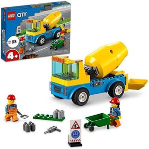 LEGO City Cement Mixer Truck 60325 Building Kit; Realistic Toy Construction Vehicle for Kids Aged 4+ (85 Pieces)