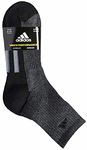 adidas Mens 4 Pair Performance High Quarter Socks (Dark Grey/Black, Shoe Size 6-12)