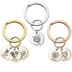 Anavia Personalized Pet Portrait Keychain, Customized Pet Photo Handmade Engraved Cat Dog Memorial Keepsake Sympathy Gifts, Rose Gold - 1 Disc, 18mm Disc