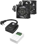 DEWENWILS 2 Pack 120V AC Fan, Outdoor Light Timer with Remote
