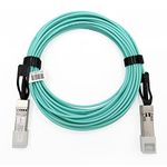 Elfcam® - 50m/164.04ft Fiber Optic Cable OM3 SFP+ to SFP+ AOC 10Gbps, Compatible with SFP-10G-AOC, 50 Meters