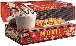 Pecopcock 20 Pcs Movie Night Paper Snack Trays Movie Night Party Favors Cinema Theme Party Birthday Party Supplies Vintage Movie Night Family Movie Popcorn&Drink&Candy Box