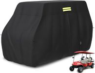 moveland 6 Passenger Golf Cart Cover 138 x 48 x72 inch, 100% 600D Waterproof Golf Cart Storage Cover Universal Fits for Most 6 Passenger EZGO, Club Car, Yamaha Golf Cart