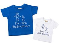 60 Second Makeover Limited I'm The Big Brother I'm The Little Brother Tshirt Set Blue White Tshirt Set Baby Toddler Kids Available in Sizes 0-6 Mon