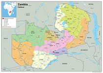 Political Map of Zambia - Size A2-59.4 x 42cm - Paper Laminated