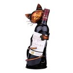 Ailgely Cat Wine Holder, Cat Wine Bottle Holder, Tabletop Decor Wine Rack, Metal Wine Stand, Crafts Ornament for Home Kitchen Sculpture