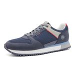 LEOSS ORIGINAL Men's Sneakers with Two-Tone Laces Casual Breathable, blue navy, 9 UK