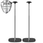 APXL Boat Cover Support Poles 2 PK Support Systems, Height Adjustable 304 Stainless Steel Support Poles with Stable Full-Touchdown Iron Alloy Base for Jon Boat Pontoon Aluminum Boat Tarps Bimini Tops