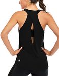 Fihapyli ICTIVE Womens Cross Backless Workout Tops for Women Racerback Tank Tops Open Back Running Tank Tops Muscle Tank Yoga Shirt Workout Tank Tops for Women Yoga Tops Active Tanks Black XL