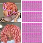 40Pcs Perm Rods Set for Natural Hair Plastic Cold Wave Rods Hair Rollers for Women Heatless Perming Rods Hair Curler for Long Medium Short Hair DIY Hairdressing Tools(Purple, 0.75 Inch)