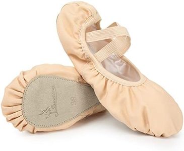 Soudittur Scarpe da Danza Classica e Moderna Antiscivolo Tela Scarpette da Ballerina Ginnastica Ballo Pantofole per Bambina Ragazze e Donna(Beige, EU 37)