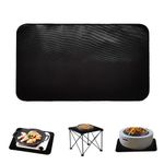 Gsrhzd Heat Resistant Mat, Heat Proof Mat, 18”×15” Waterproof Fireproof Heat Proof Mat for Air Fryer Microwave Coffee Maker BBQ Grill, Foldable Silicone Fireproof Mat for Kitchen Worktop(Black)