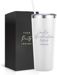 Your Dream Party Shop The Adventure Begins - White Stainless Steel 22oz Wine Tumbler