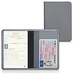 kwmobile Registration and Insurance Holder - Car Document Holder for Vehicle Documents and Cards - PU Leather - Anthracite