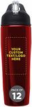 DISCOUNT PROMOS Custom Stainless Steel Water Bottle, 12 pack, Personalized Text, Logo -28.5 oz Metal Sports Bottles with Flip Top, Easy Carrying, Red