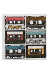 Cassette Tape Printed Paper Napkin 3 Ply 33x33 cm Tissue Napkin Multi Colour Dinner Table Napkin For Home And Kitchen Cocktail Napkin Color Paper Napkin Pack of 20 Pcs