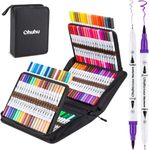 120 Colors Brush Marker for Adult Coloring, Ohuhu Dual Tip Brush Fineliner Art Markers, Water Based Pencils for Calligraphy Drawing Sketching Coloring Books Pen Gift