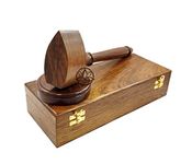 Premium Sturdy Handcrafted Masonic Presentation Gavel Boxed Set Blue Polished Wooden Gavel and Sound Block Box Set by Lotus International