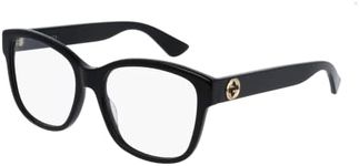 Gucci GG0038ON Classic Square Shape Eyeglasses + Bundle with eSHADES Luxury Eyewear Kit, Black, 54mm