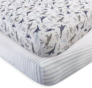 Touched by Nature Unisex Baby and Toddler Organic Cotton Crib Sheet, Dino, One Size