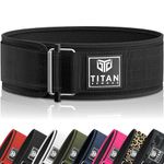 Titan Armour® Premium Self-Locking Weight Lifting Belt | Gym belt: Powerlifting, Deadlift, Olympic Lifts, Squats | Functional Weightlifting Belt | Men & Women | UK Brand (Black, Medium)