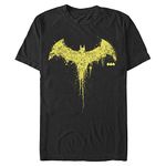 Warner Bros. Mens Batman Drippy Bat Logo Men's Tops Short Sleeve Tee Shirt, Black, Large Big Tall