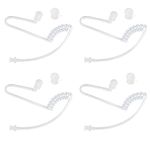 Replacement Acoustic Coiled Tube, Surveillance Clear Audio Tube for Motorola Kenwood Baofeng Retevis Walkie-Talkie Headset Earpiece with Extra Mushroom Earbud Ear Tips (Pack of 4)