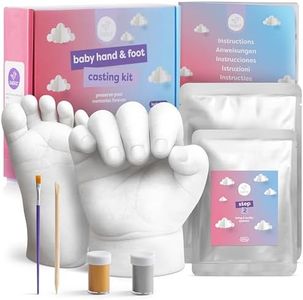 chuckle - Kit de Moulage Main & Pied de Bébé Empreinte 3D avec Peintures Or & Argent (0-3 Ans) - Facile à Utiliser & Non Toxique - Décoration, Cadeau Original & Souvenir