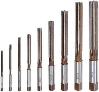 sourcing map 9pcs Hand Reamers Set 3mm 4mm 5mm 6mm 8mm 10mm 12mm 14mm 16mm H8 Metric Alloy Steel Reamer Bit Straight Flutes Steel Cutting Tool for Metal Wood Hole Reaming