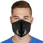 RZ Mask M2 Mesh Air Filtration Face Protection Dust Mask with 99.9% Effective Carbon Filters for Woodworking, Construction, Large, Black