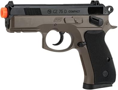 Evike Airsoft - ASG Ceska Zbrojovka CZ75D Compact High Grade Full Size Airsoft Spring Airsoft Pistol (Color: Flat Dark Earth)