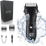 Body Hair Trimmer for Men Electric Pubic Groin Hair Trimmer Body Groomer and Beard Shaver USB Rechargeable Hair Clipper, Waterproof Men Hygiene Razor with LED Display