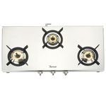 GOLDEN SURYA Heavy High Efficiency Brass 3 Burner Manual Ignition Gas Stove | Premium Stainless Steel Body-ISI certified - 3 Year Warranty | 3 Burner Gas Stove (HIGH EFFICIENCY 3 BURNER)