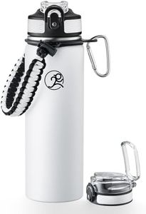 GOSWAG Insulated Sports Water Bottle, 24oz 2 Lids(with Straw/No Straw), Stainless Steel Water Bottles with Paracord Handle, Insulated Thermos with Double-Wall Vacuum Insulation
