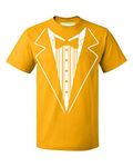 P&B Tuxedo White Funny Men's T-Shirt, Gold, X-Large